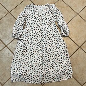 White floral midi dress